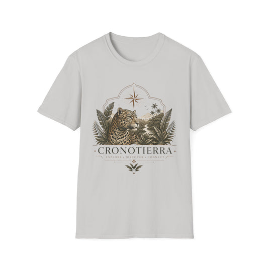 Leopard Compass T‑Shirt — Cronotierra Vintage Jungle Graphic Tee