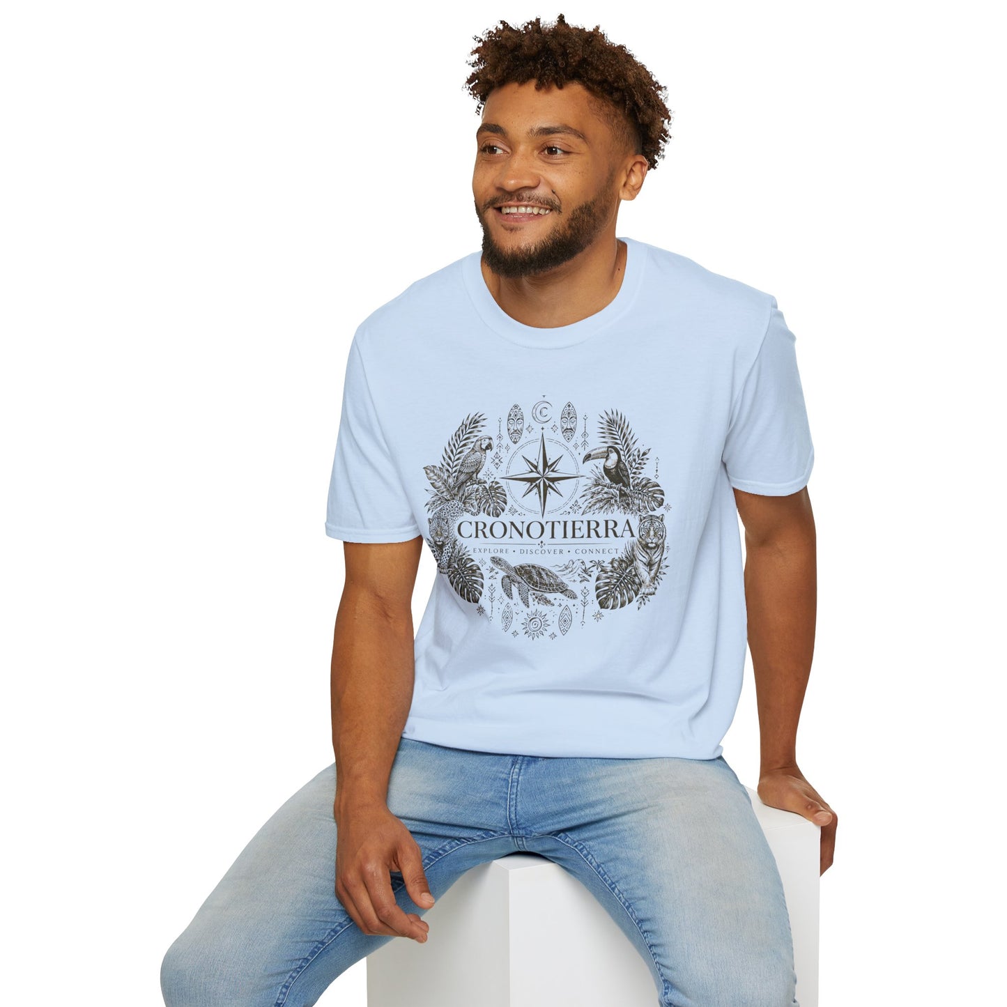 Cronotierra Compass Tee — Explore, Discover & Connect Graphic T-Shirt