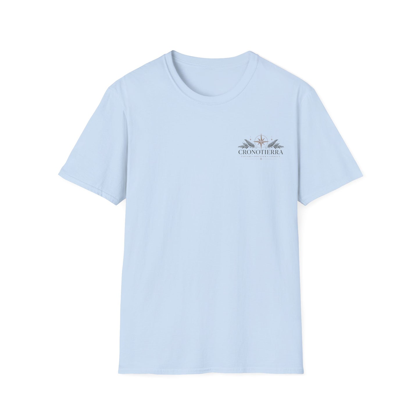 Cronotierra Logo T‑Shirt — Minimal Sunrise Botanical Graphic Tee
