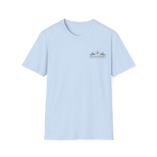 Cronotierra Logo T‑Shirt — Minimal Sunrise Botanical Graphic Tee