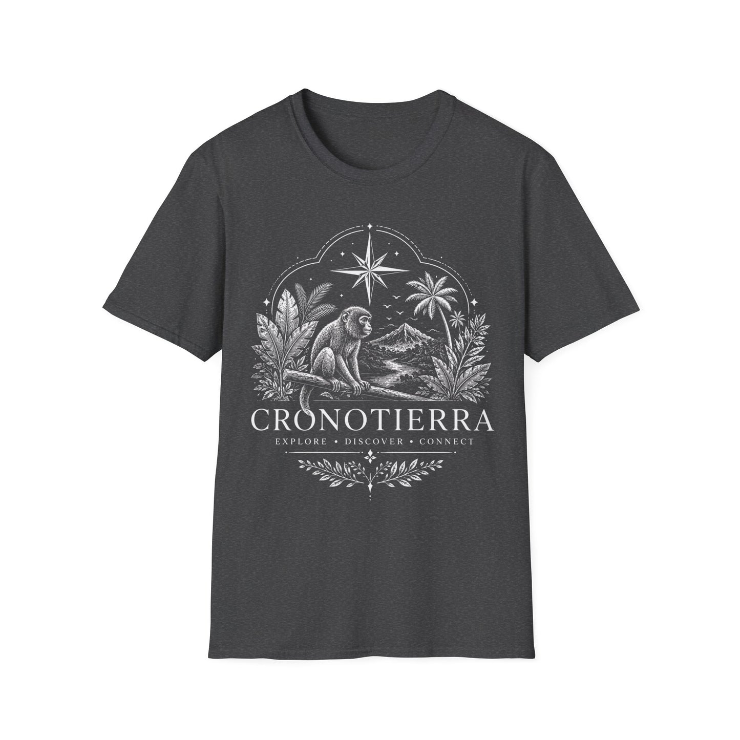 Adventure Monkey T-Shirt — 'Cronotierra' Vintage Jungle Compass Tee