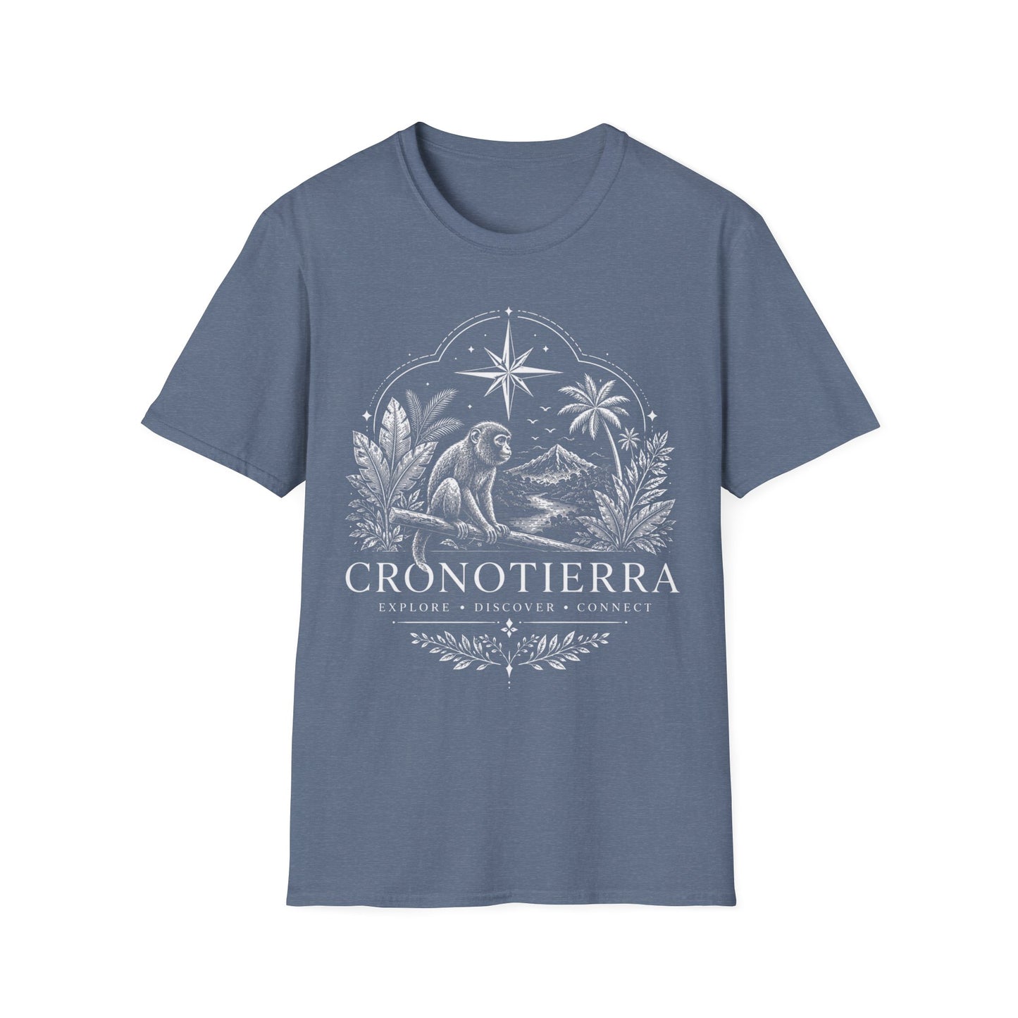 Adventure Monkey T-Shirt — 'Cronotierra' Vintage Jungle Compass Tee