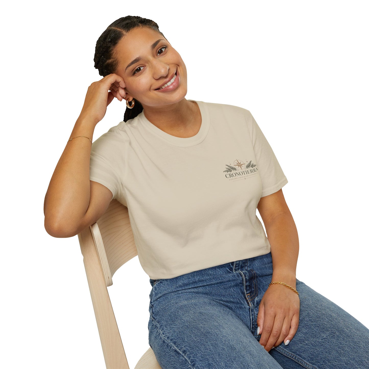 Cronotherapy Logo T‑Shirt — Minimal Sunrise Botanical Graphic Tee