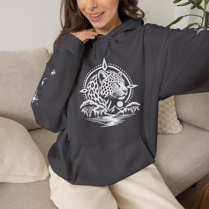 Jaguar Compass Hoodie – Cronotierra Adventure Graphic Sweatshirt