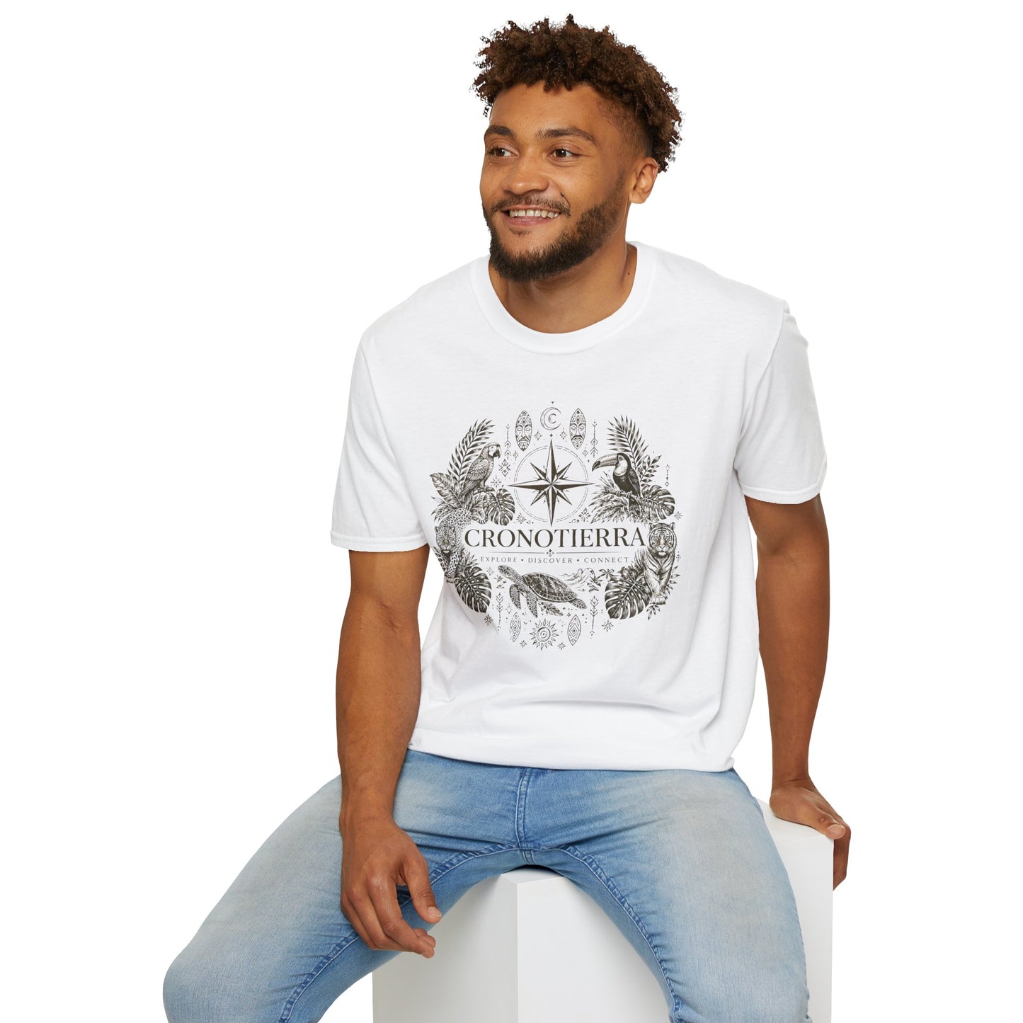 Cronotierra Compass Tee — Explore, Discover & Connect Graphic T-Shirt