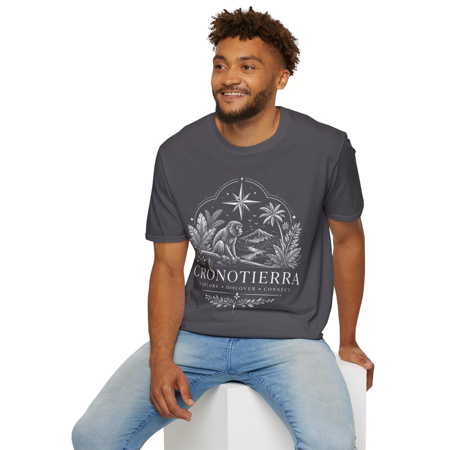 Adventure Monkey T-Shirt — 'Cronotierra' Vintage Jungle Compass Tee