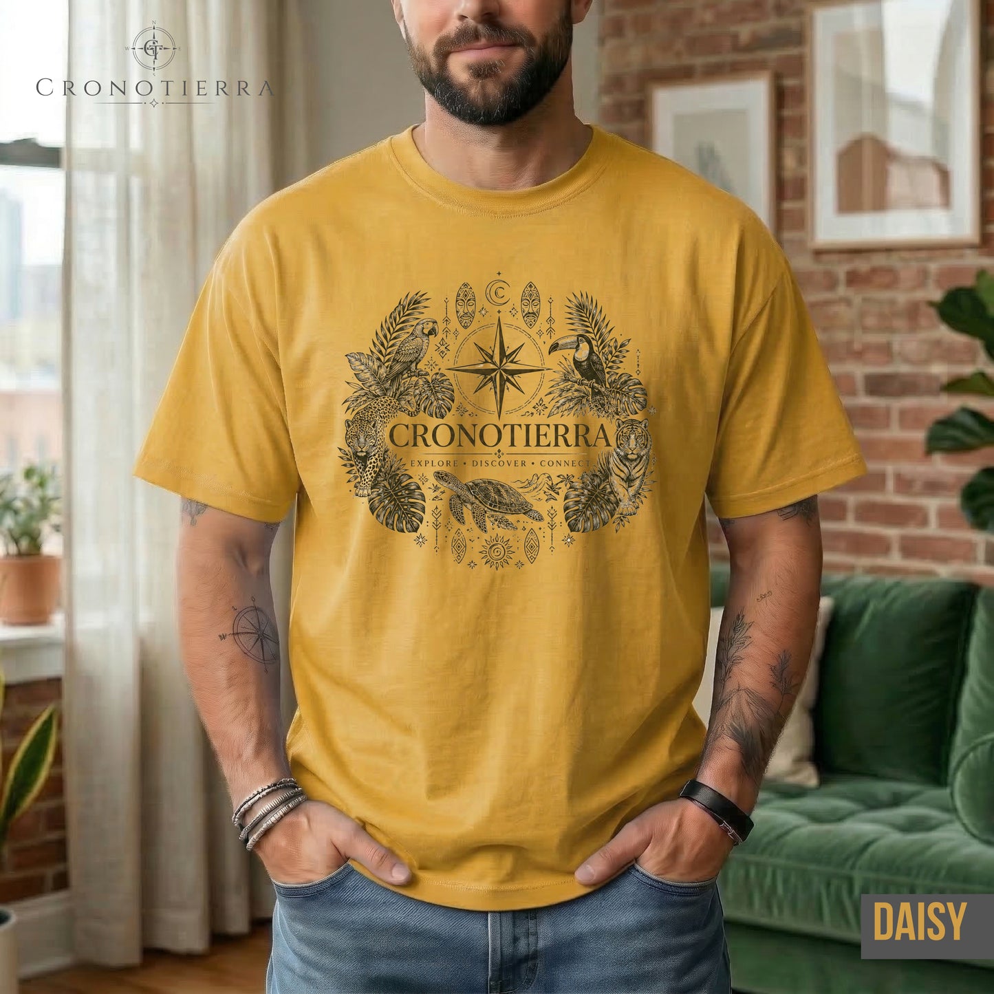 Cronotierra Compass Tee — Explore, Discover & Connect Graphic T-Shirt