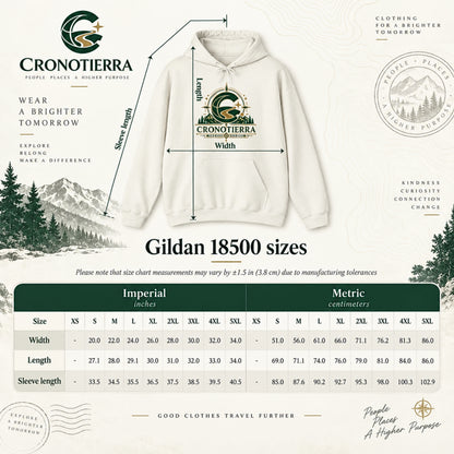 Cronotierra Adventure Hoodie – Unisex Heavy Blend Logo Sweatshirt