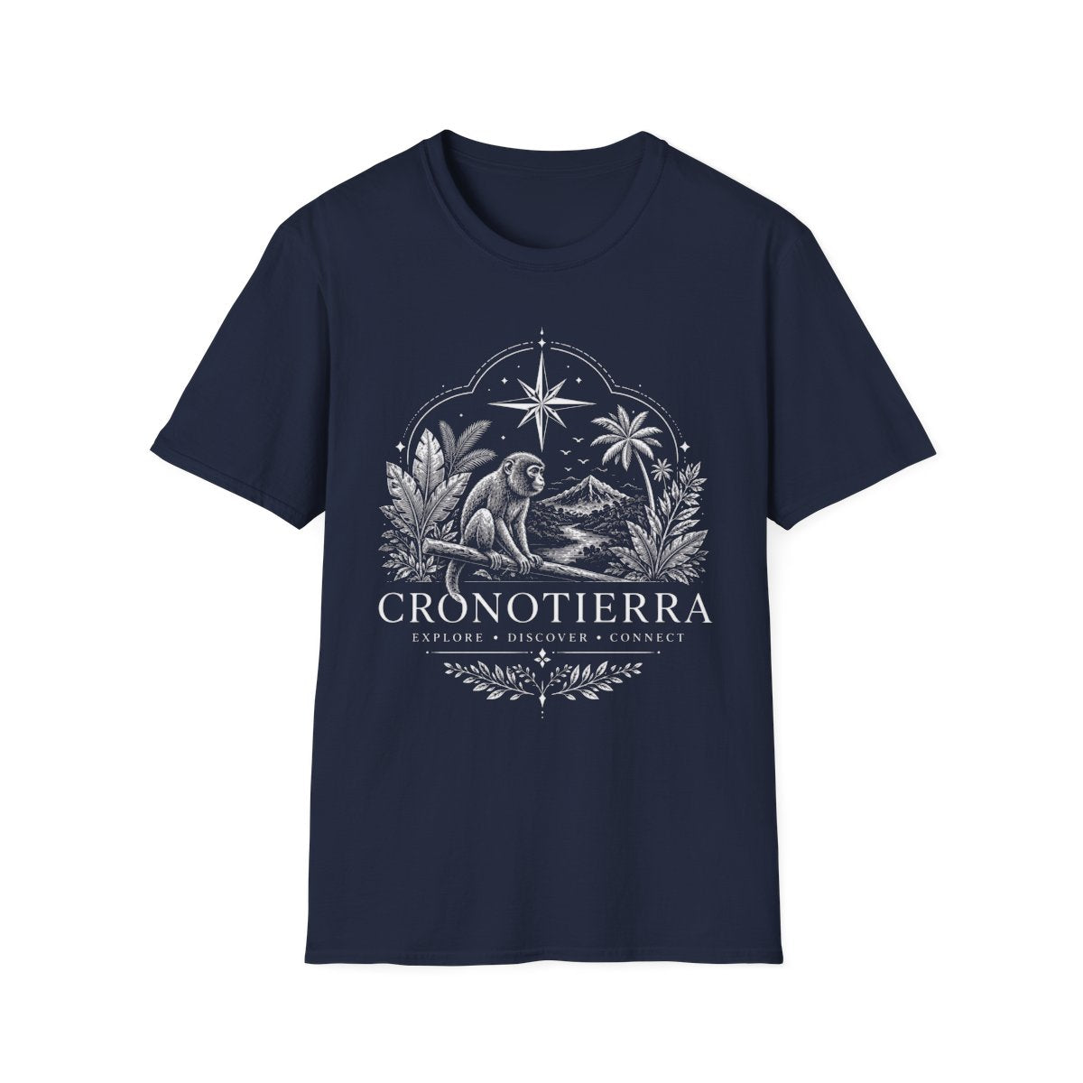 Adventure Monkey T-Shirt — 'Cronotierra' Vintage Jungle Compass Tee