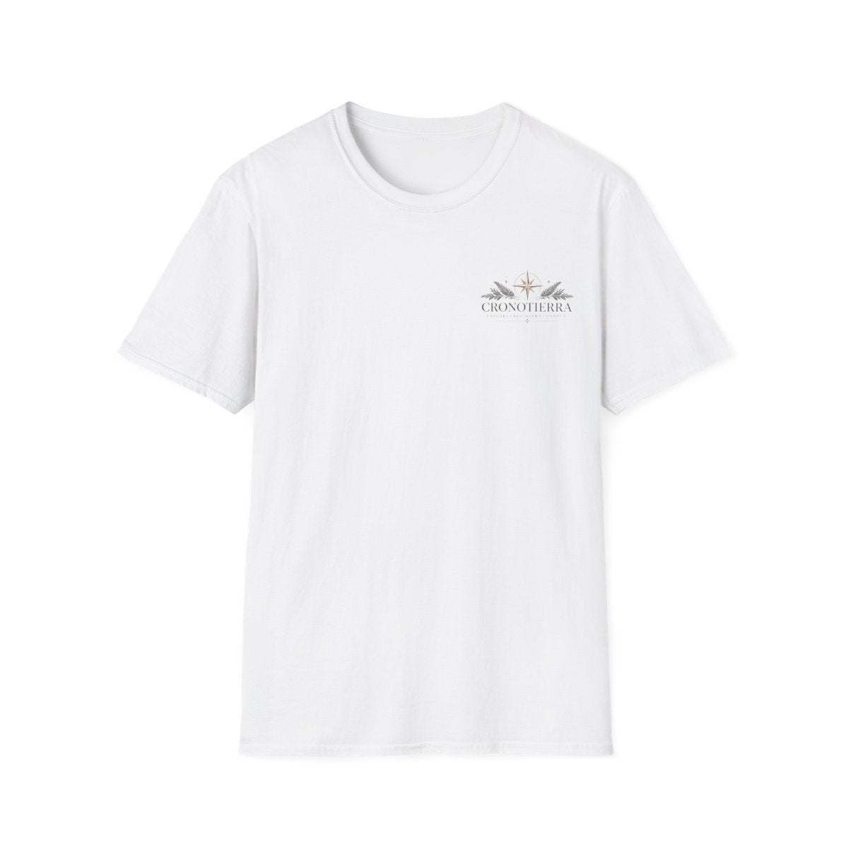 Cronotierra Logo T‑Shirt — Minimal Sunrise Botanical Graphic Tee