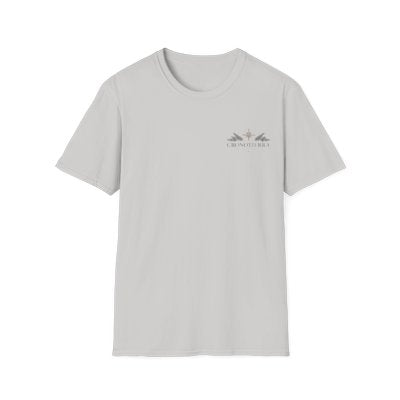Cronotierra Logo T‑Shirt — Minimal Sunrise Botanical Graphic Tee