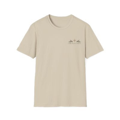 Cronotierra Logo T‑Shirt — Minimal Sunrise Botanical Graphic Tee