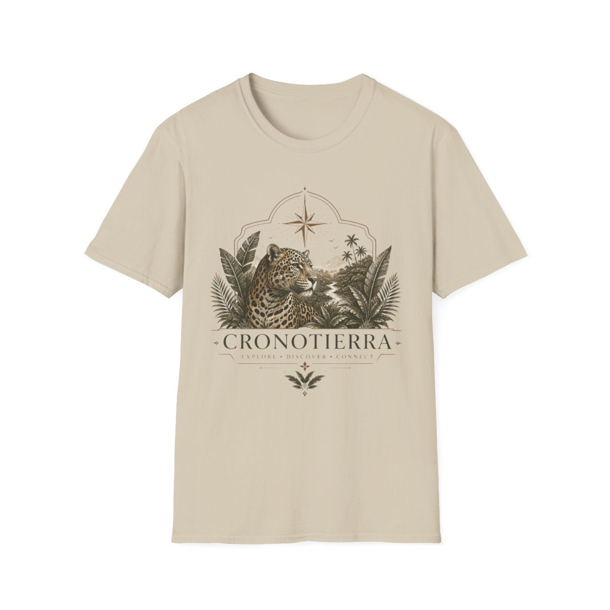 Leopard Compass T‑Shirt — Cronotierra Vintage Jungle Graphic Tee