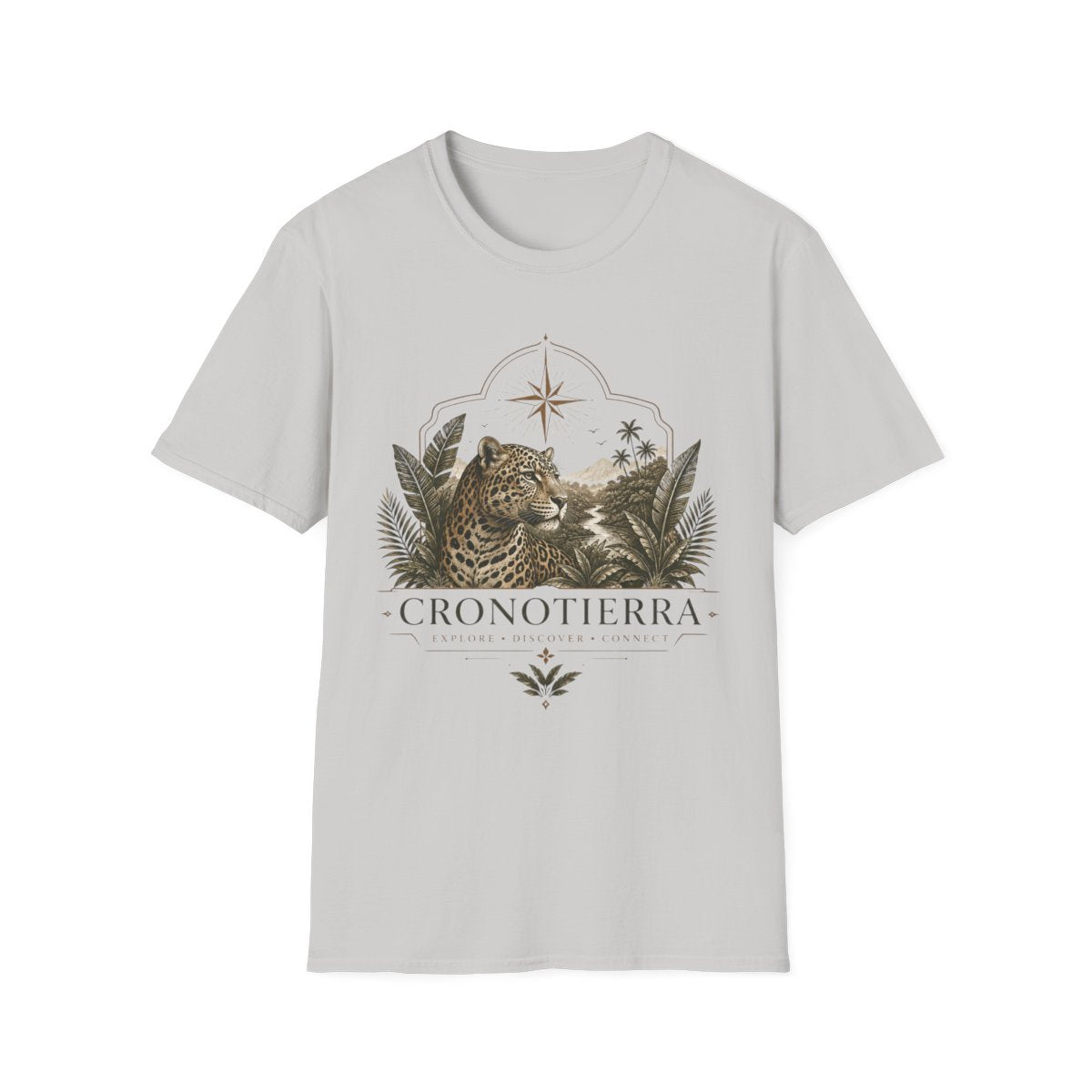 Leopard Compass T‑Shirt — Cronotierra Vintage Jungle Graphic Tee
