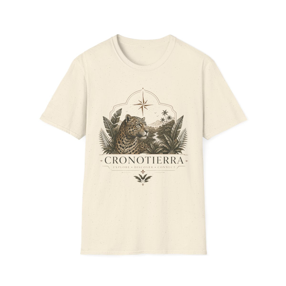 Leopard Compass T‑Shirt — Cronotierra Vintage Jungle Graphic Tee