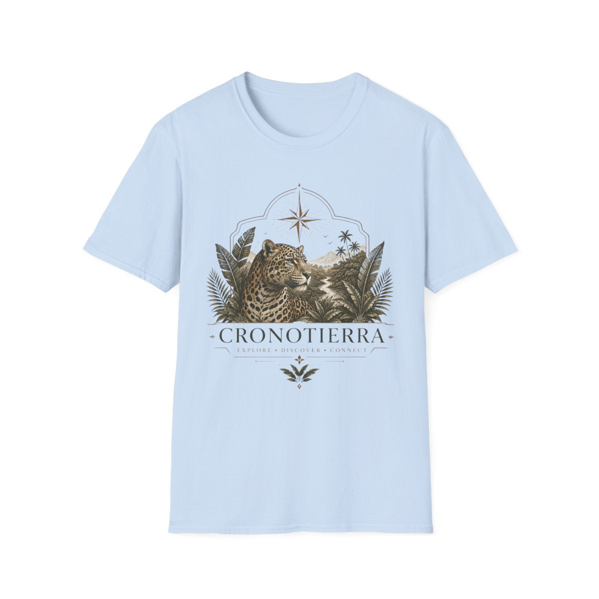 Leopard Compass T‑Shirt — Cronotierra Vintage Jungle Graphic Tee