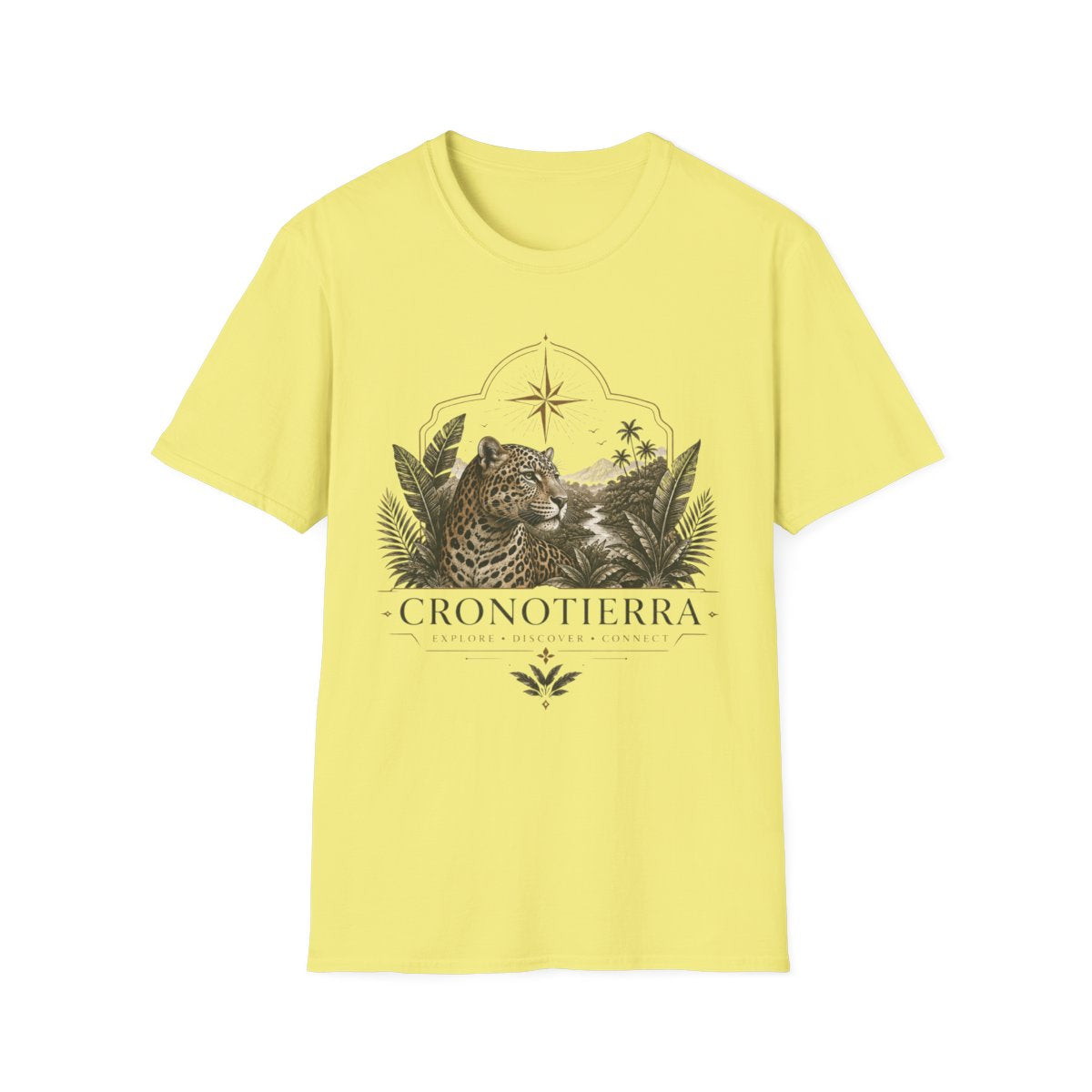 Leopard Compass T‑Shirt — Cronotierra Vintage Jungle Graphic Tee