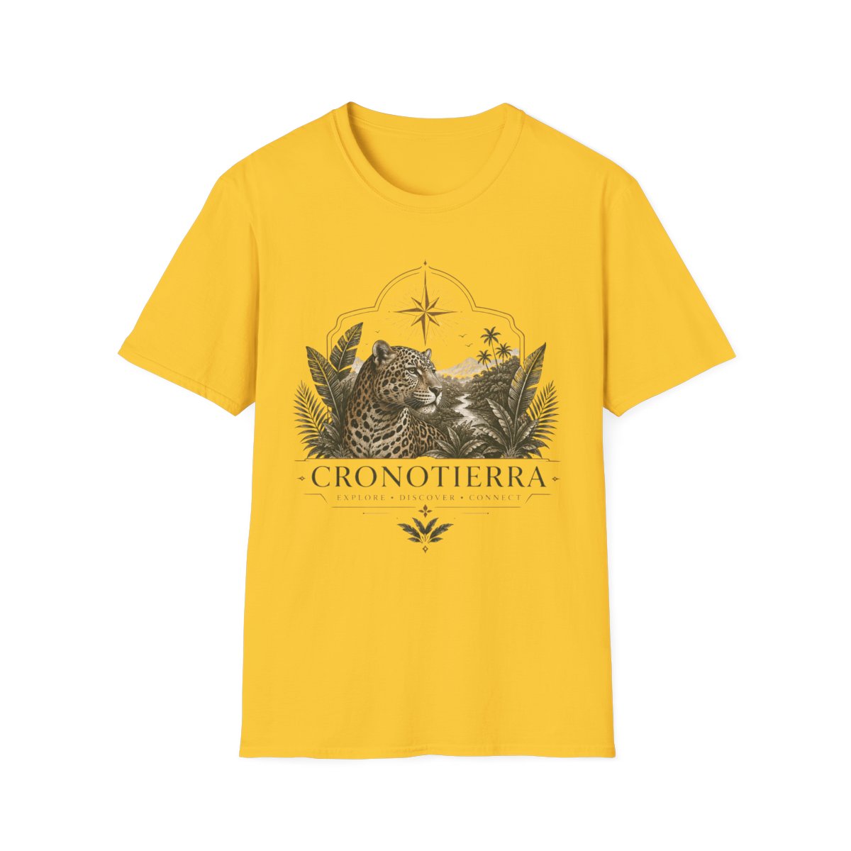 Leopard Compass T‑Shirt — Cronotierra Vintage Jungle Graphic Tee