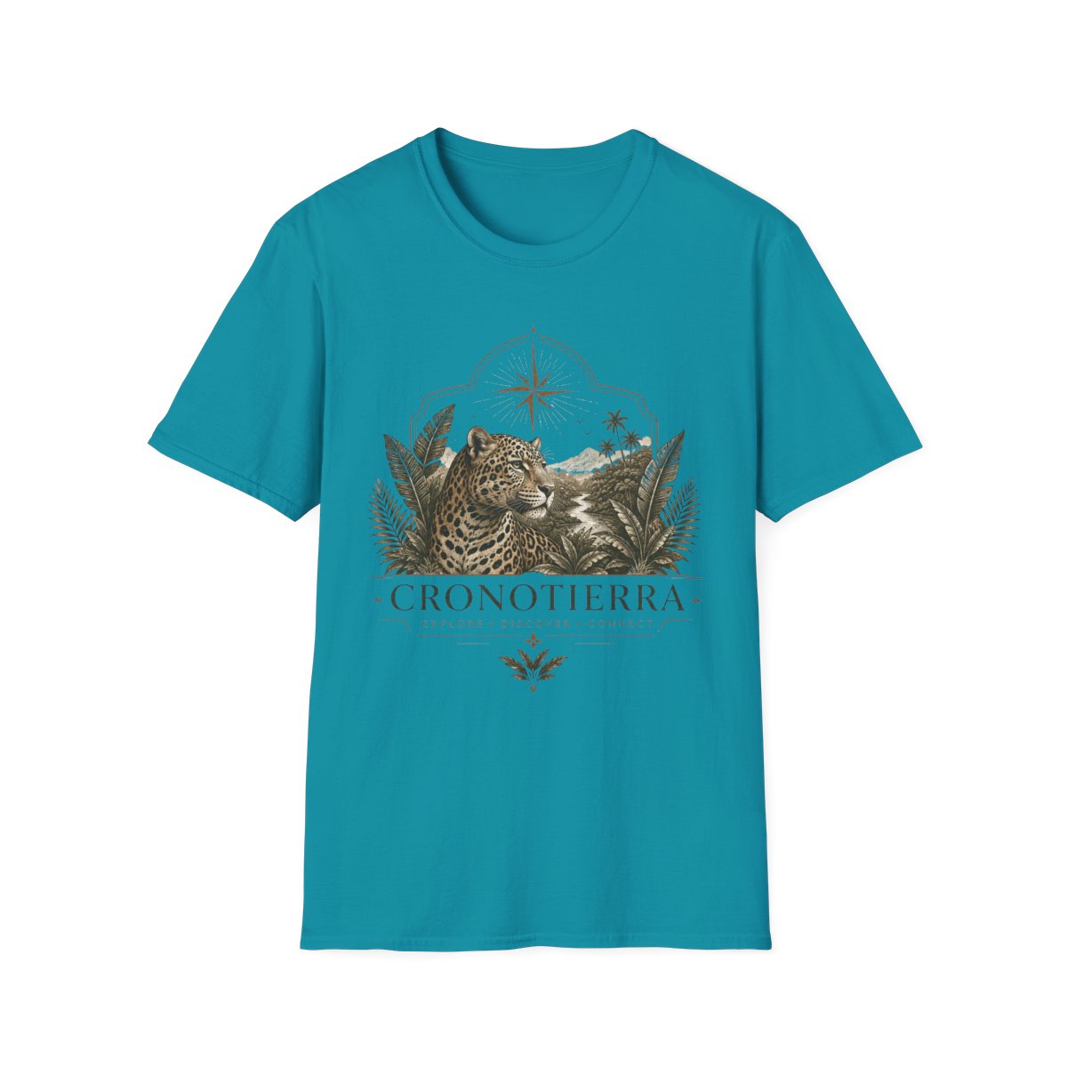 Leopard Compass T‑Shirt — Cronotierra Vintage Jungle Graphic Tee