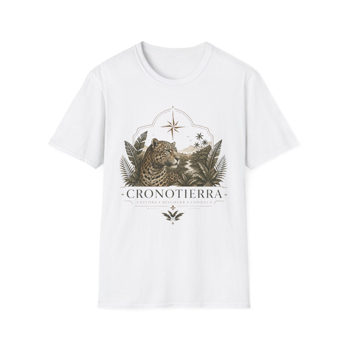 Leopard Compass T‑Shirt — Cronotierra Vintage Jungle Graphic Tee
