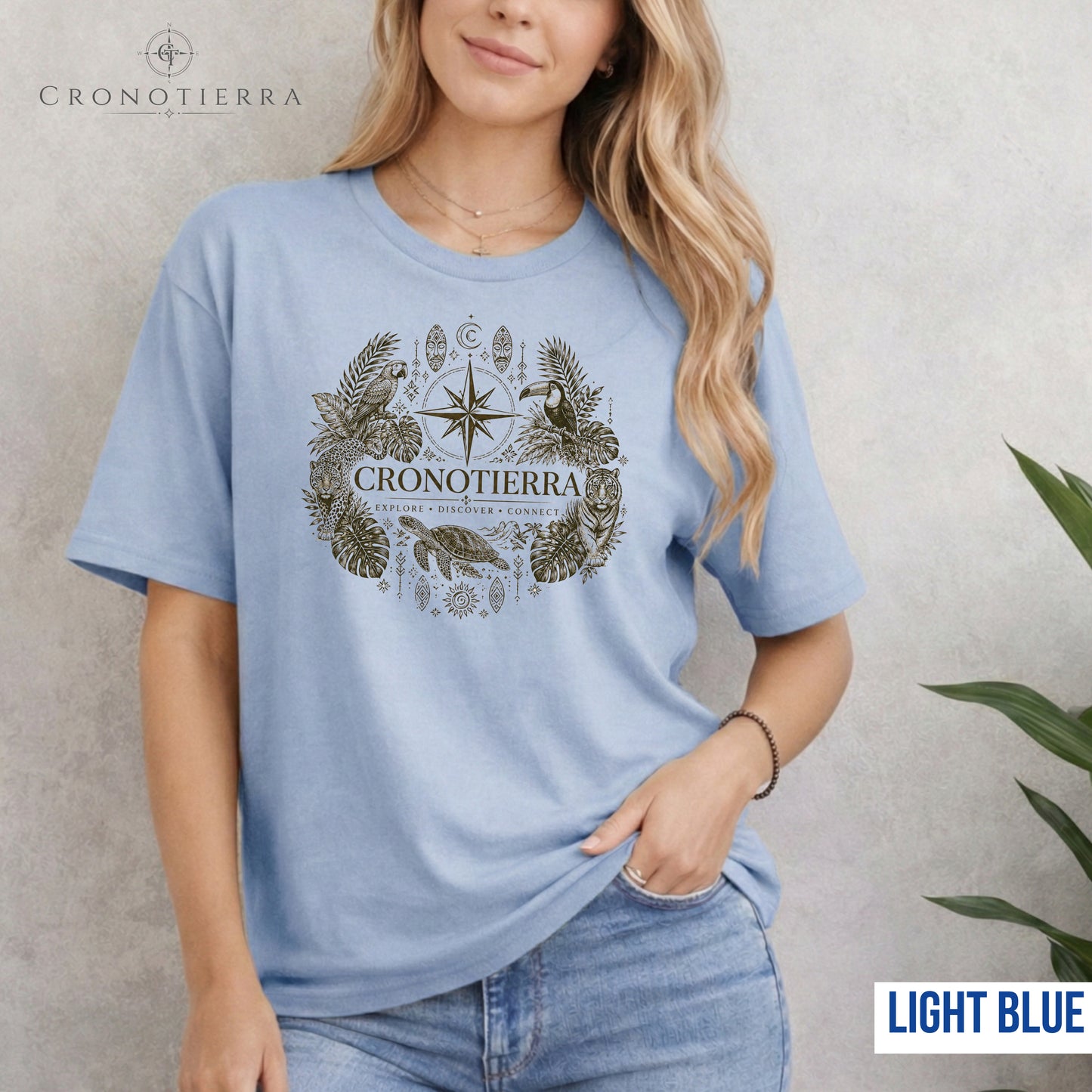 Cronotierra Compass Tee — Explore, Discover & Connect Graphic T-Shirt