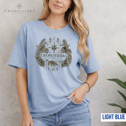 Camiseta Gráfica Cronotierra Compass — Explora, Descubre y Conecta