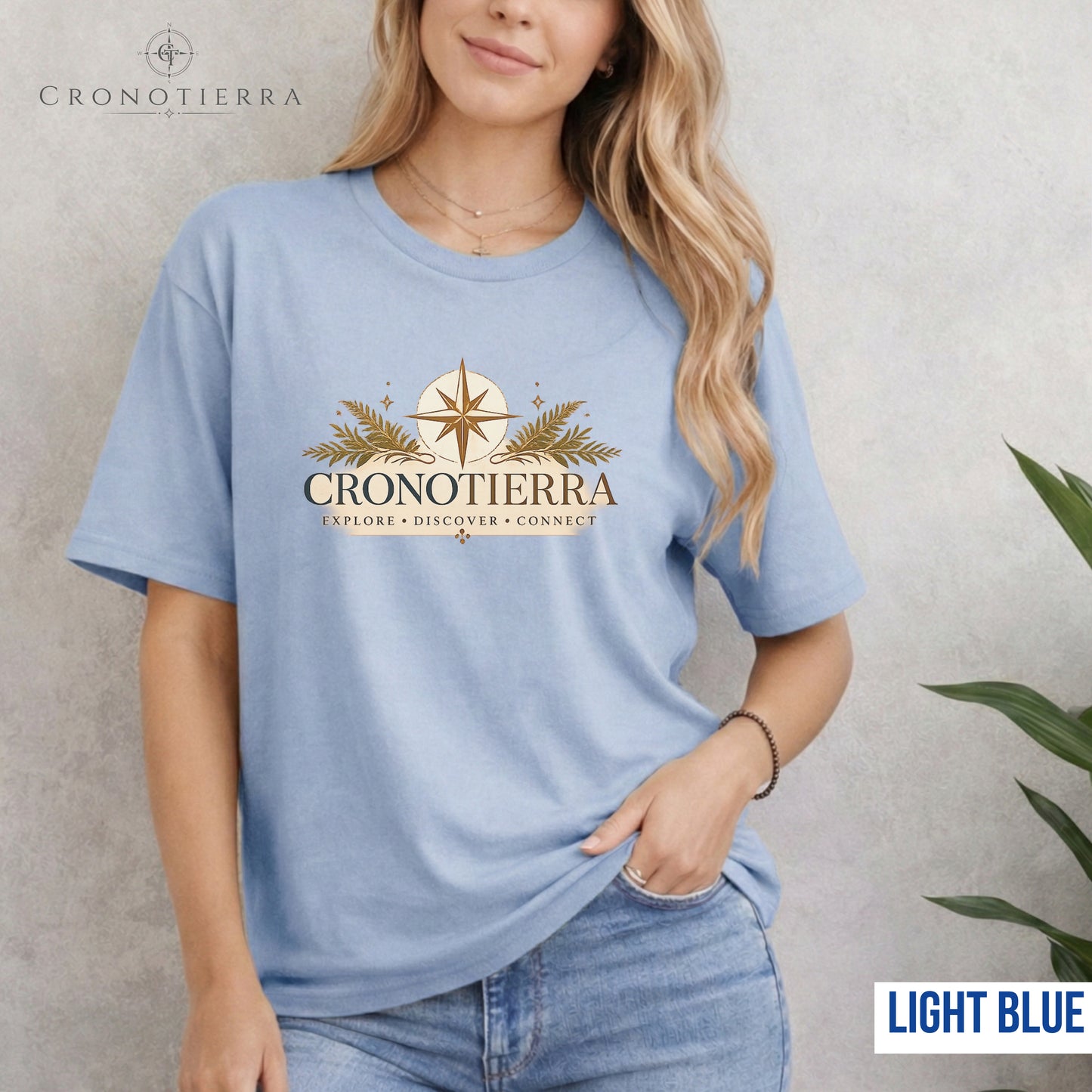 Cronotierra Compass T-Shirt — Explore • Discover • Connect