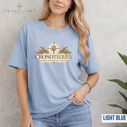 Cronotierra Compass T-Shirt — Explore • Discover • Connect
