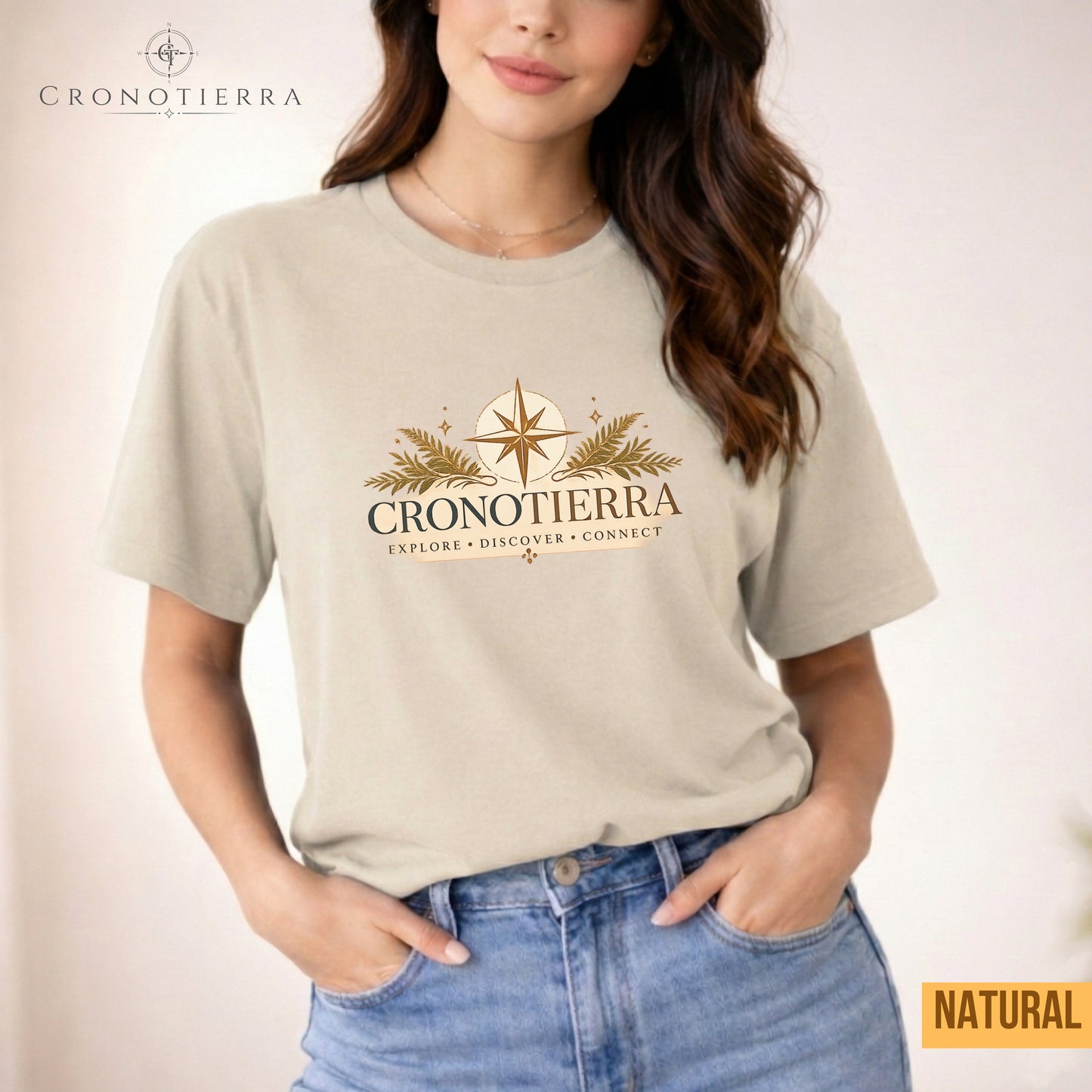 Cronotierra Compass T-Shirt — Explore • Discover • Connect