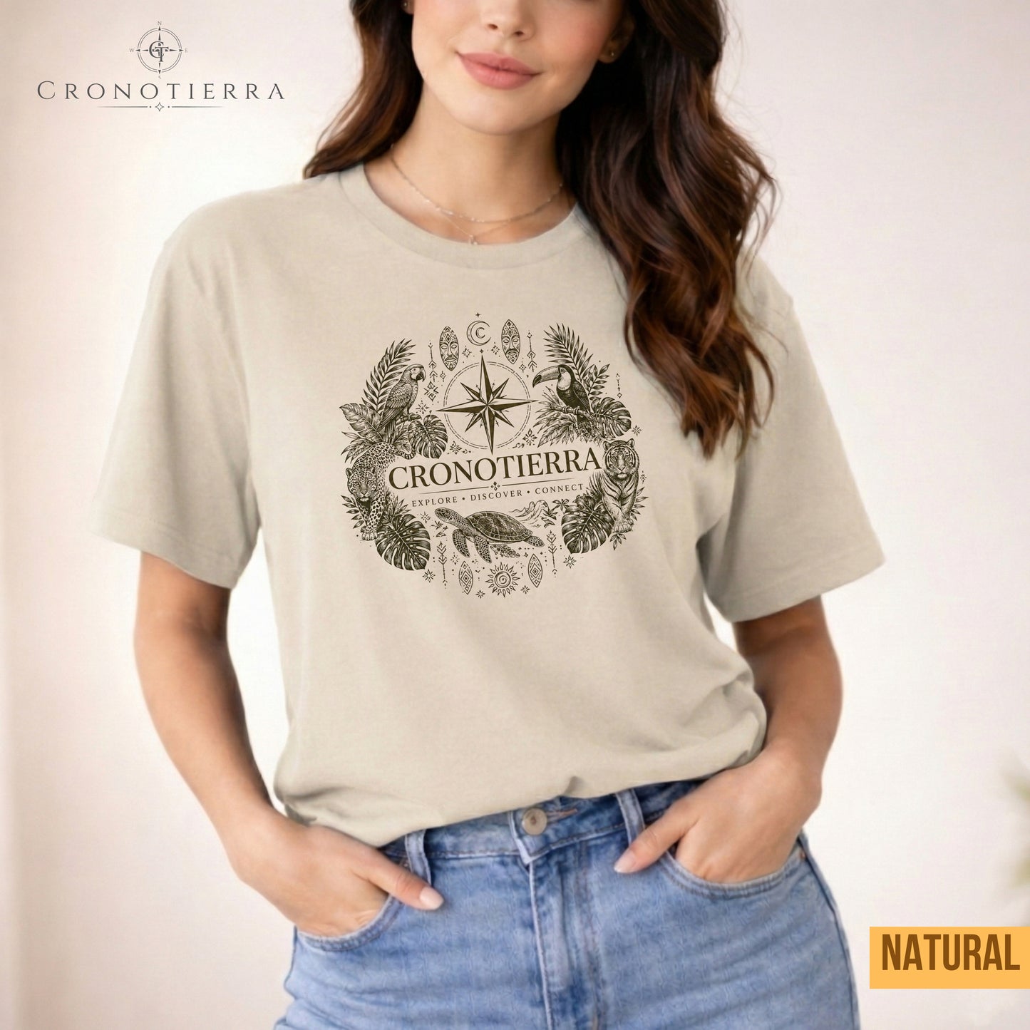 Cronotierra Compass Tee — Explore, Discover & Connect Graphic T-Shirt
