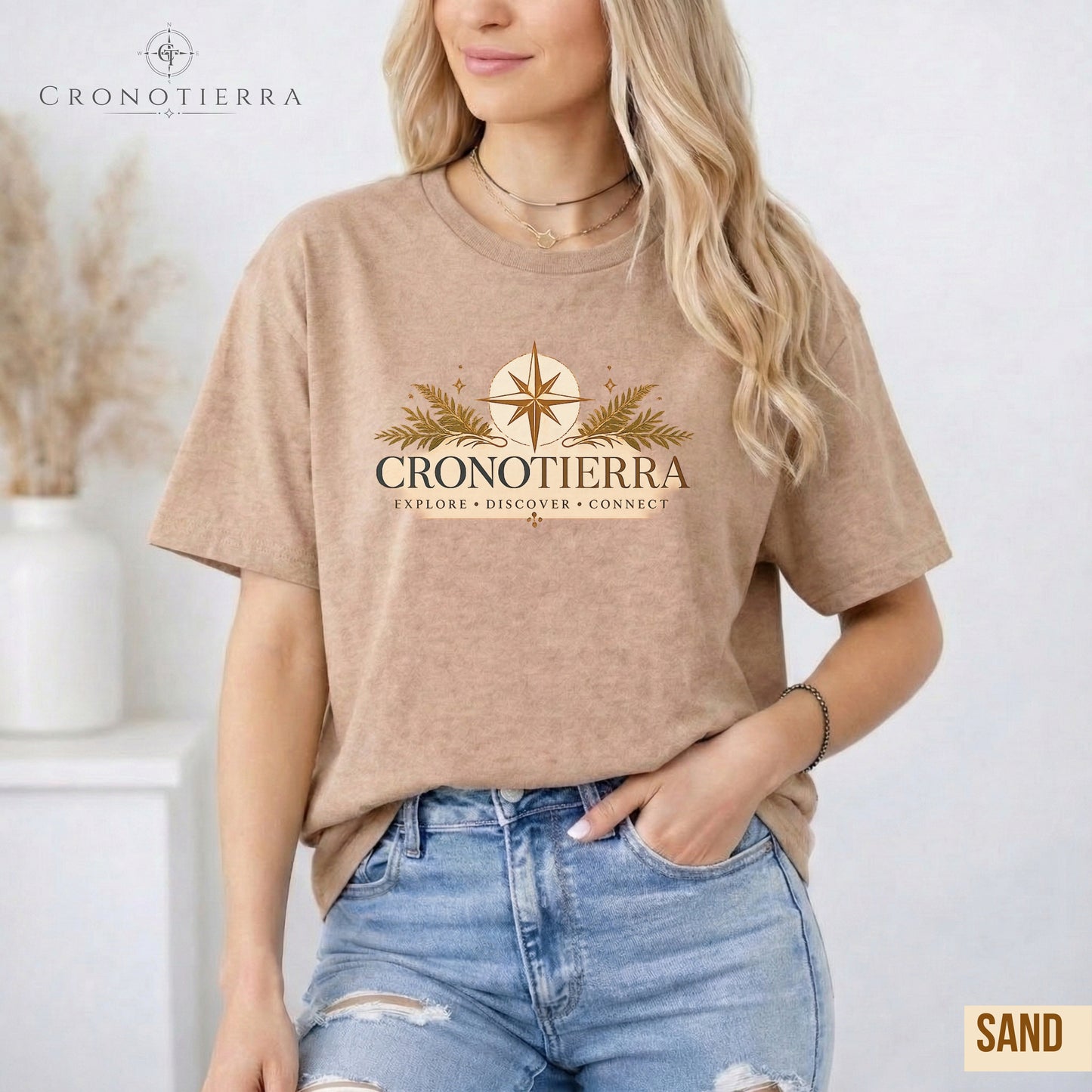 Cronotierra Compass T-Shirt — Explore • Discover • Connect